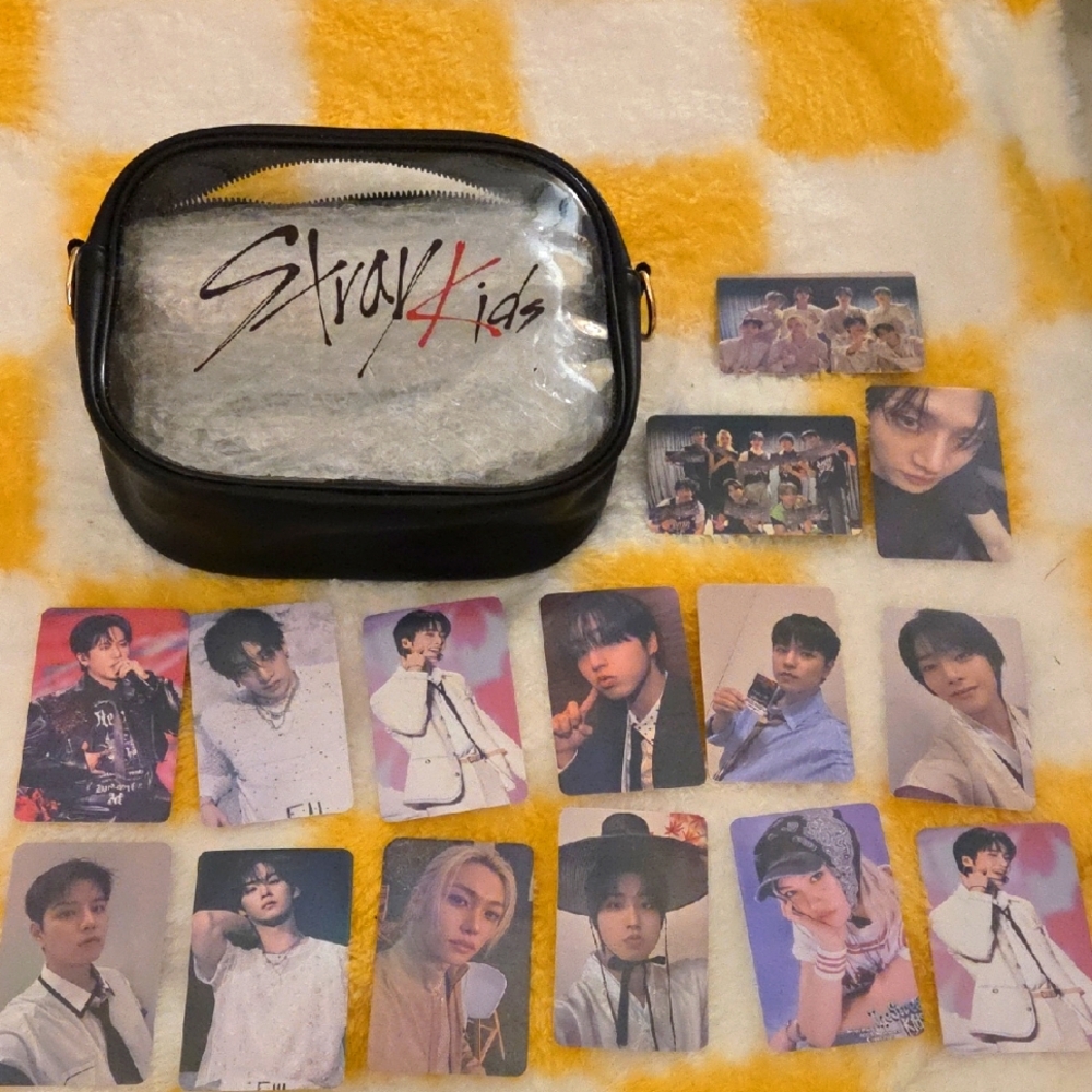 Stray Kids Clear and Black Bag with Photo Cards